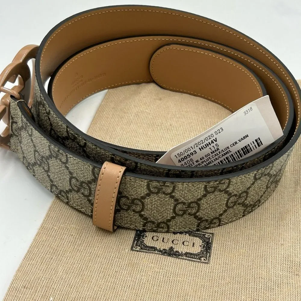 Men's Gucci GG supreme Marmont leather belt size 115 centimeters/46 inches
